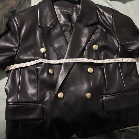 Perfect Dolce Cabo Faux Leather Double Breasted Blazer - only worn once !! - Picture 9 of 9